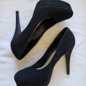 Black Suede Stilettos